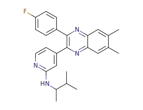 4-(3-(4-fluorophenyl)-6,7-dimethylquinoxalin-2-yl)-N-(3-methylbutan-2-yl)pyridin-2-amine