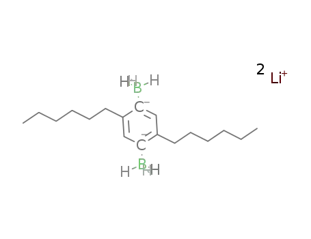 Li2[C6H2-1,4-(BH3)2-2,5-(Hex)2]