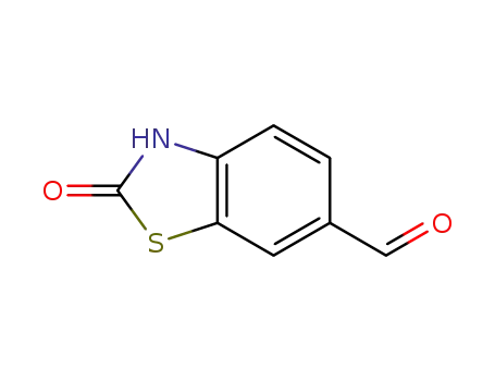 Molecular Structure of 438634-98-1 (6-Benzothiazolecarboxaldehyde,2,3-dihydro-2-oxo-(9CI))