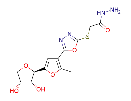 2-{5-[5-C-(1,4-anhydro-β-D-erythrotetrofuranosyl)-2-methylfuran-3-yl]-1,3,4-oxadiazol-2-ylthio}acetohydrazide