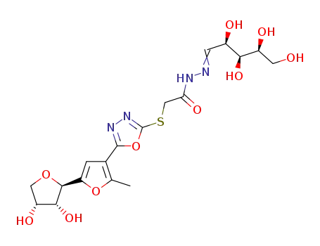 D-xylose 2-{5-[5-(1,4-anhydro-β-D-erythrotetrofuranosyl)-2-methylfuran-3-yl]-1,3,4-oxadiazol-2-ylthio}acetohydrazone