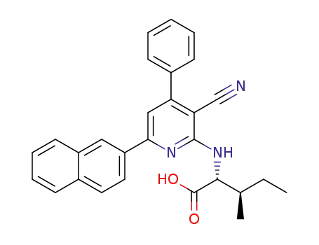 2-[3-cyano-6-(2-naphthyl)-4-phenylpyridin-2-ylamino]-3-methylpentanoic acid