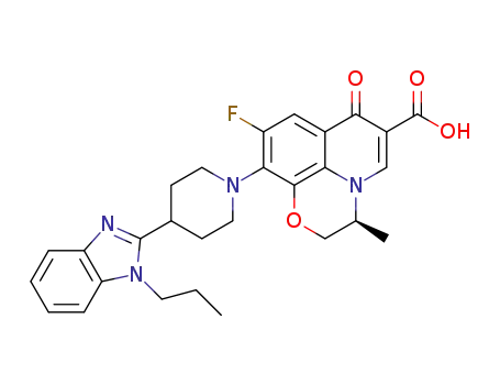 (S)-10-(4-(1-propyl-1H-benzo[d]imidazol-2-yl)piperidin-1-yl)-9-fluoro-3-methyl-7-oxo-3,5,6,7-tetrahydro-2H-[1,4]oxazino[2,3,4-ij]quinoline-6-carboxylic acid