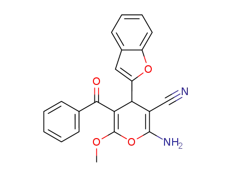 2-amino-4-(benzofuran-2-yl)-5-benzoyl-6-methoxy-4H-pyran-3-carbonitrile