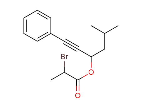 (1-isobutyl-3-phenylprop-2-ynyl) 2-bromopropanoate
