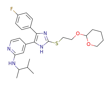 4-(4-(4-fluorophenyl)-2-((2-((tetrahydro-2H-pyran-2-yl)oxy)ethyl)thio)-1H-imidazol-5-yl)-N-(3-methylbutan-2-yl)-pyridin-2-amine