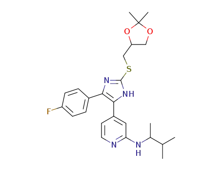4-(2-(((2,2-dimethyl-1,3-dioxolan-4-yl)methyl)thio)-4-(4-fluorophenyl)-1H-imidazol-5-yl)-N-(3-methylbutan-2-yl)pyridin-2-amine