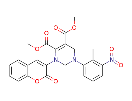 dimethyl 1-(2-methyl-3-nitrophenyl)-3-(2-oxo-2H-chromen-3-yl)-1,2,3,6-tetrahydropyrimidine-4,5-dicarboxylate