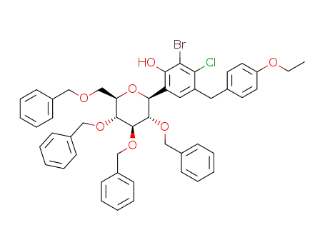 2-bromo-3-chloro-4-(4-ethoxybenzyl)-6-((2S,3S,4R,5R,6R)-3,4,5-tris(benzyloxy)-6-(benzyloxymethyl)tetrahydro-2H-pyran-2-yl)phenol