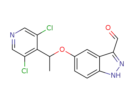 5-(1-(3,5-dichloropyridin-4-yl)ethoxy)-1H-indazole-3-carbaldehyde