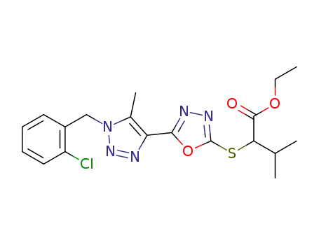 ethyl 2-(5-(1-(2-chlorobenzyl)-5-methyl-1H-1,2,3-triazol-4-yl)-1,3,4-oxadiazole-2-thioether)-3-methylbutyrate