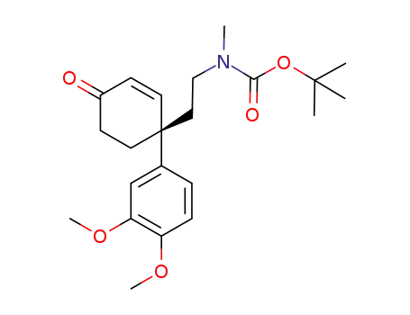 t-butyl 2-((S)-1-(3,4-dimethoxyphenyl)-4-oxocyclohex-2-enyl)ethylmethylcarbamate