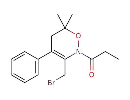 1-[3-(bromomethyl)-6,6-dimethyl-4-phenyl-5,6-dihydro-2H-1,2-oxazin-2-yl]propan-1-one