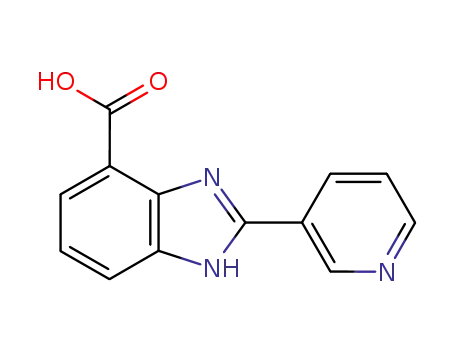 Molecular Structure of 124340-89-2 (1H-Benzimidazole-7-carboxylic acid, 2-(3-pyridinyl)-)