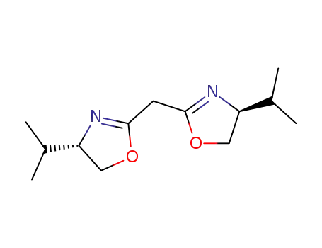 Molecular Structure of 131833-90-4 (Bis[(4S)-(1-methylethyl)oxazolin-2-yl]methane)