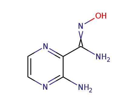 Molecular Structure of 76952-35-7 (3-Amino-N-hydroxy-pyrazinecarboximidamide)