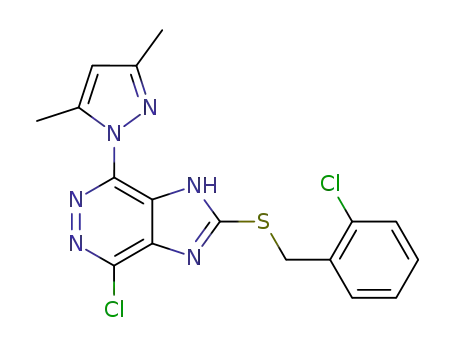 7-Chloro-4-(3,5-dimethylpyrazol-1-yl)-2-(2-chlorobenzylthio)imidazo<4,5-d>pyridazine