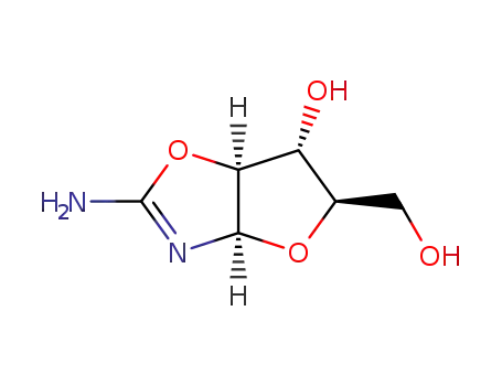 Molecular Structure of 27963-98-0 (2-AMINO-BETA-D-ARABINOFURANO[1',2':4,5]OXAZOLINE)