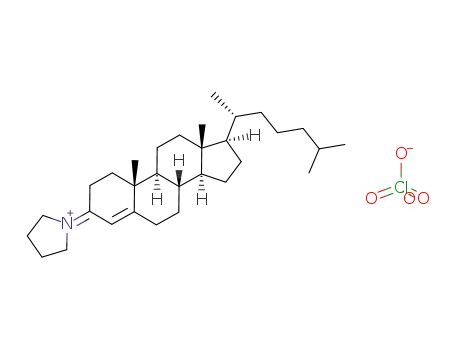 1-[(8S,9S,10R,13R,14S,17R)-17-((R)-1,5-Dimethyl-hexyl)-10,13-dimethyl-1,2,6,7,8,9,10,11,12,13,14,15,16,17-tetradecahydro-cyclopenta[a]phenanthren-3-ylidene]-pyrrolidinium; perchlorate