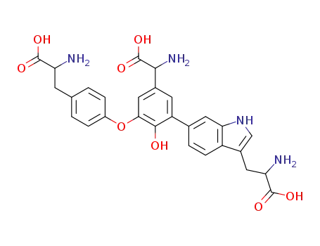 2-Amino-3-{6-[3-[4-(2-amino-2-carboxy-ethyl)-phenoxy]-5-(amino-carboxy-methyl)-2-hydroxy-phenyl]-1H-indol-3-yl}-propionic acid