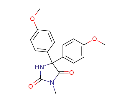 Molecular Structure of 66242-67-9 (2,4-Imidazolidinedione, 5,5-bis(4-methoxyphenyl)-3-methyl-)