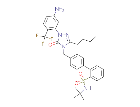 2-<5-amino-2-(trifluoromethyl)phenyl>-5-n-butyl-4-<<2'-(N-tert-butylsulfamoyl)biphenyl-4-yl>methyl>-2,4-dihydro-3H-1,2,4-triazol-3-one