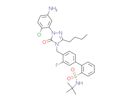 2-(5-Amino-2-chlorophenyl)-5-n-butyl-4-[[2'-(N-t-butylsulfamoyl)-3-fluorobiphenyl-4-yl]-methyl]-2,4-dihydro-3H-1,2,4-triazol-3-one