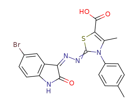 2-{[5-Bromo-2-oxo-1,2-dihydro-indol-(3Z)-ylidene]-hydrazono}-4-methyl-3-p-tolyl-2,3-dihydro-thiazole-5-carboxylic acid