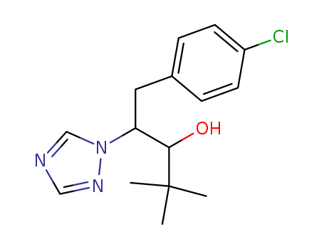 76738-62-0,Paclobutrazol,Paclobutrazol [ANSI:BSI:ISO];(2RS,3RS)-1-(4-Chlorophenyl)-4,4-dimethyl-2-(1H-1,2,4-triazol-1-yl)pentan-3-ol;(2RS,3RS)-1-(4-Chlorophenyl)-4,4-dimethyl-2-1,2,4-triazol-1-yl pentan-3-ol;(R*,R*)-(+-)-beta-((4-Chlorophenyl)methyl)-alpha-(1,1-dimethylethyl)-1H-1,2,4-triazole-1-ethanol;Bonzi;Caswell No. 628C;Clipper;Clipper 50WP;Cultar;Duo Xiao Zuo ;  EPA Pesticide Chemical Code 125601;Friazole;ICI-PP 333;PP 333;Paclobutrazol;Parlay;Trimmit;beta-((4-Chlorophenyl)methyl)-alpha-(1,1-dimethylethyl)-1H-1,2,4-triazole-1-ethanol;1H-1,2,4-Triazole-1-ethanol, beta-((4-chlorophenyl)methyl)-alpha-(1,1-dimethylethyl)-, (R*,R*)-(+-)-;1H-1,2,4-Triazole-1-ethanol, beta-((4-chlorophenyl)methyl)-alpha-(1,1-dimethylethyl)-, (alphaR,betaR)-rel-;alpha-tert-Butyl-beta-((4-chlorophenyl)methyl)-1H-triazol-1-ethanol;