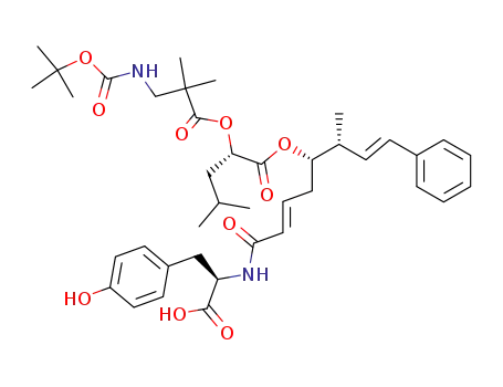 N-<(1,1-dimethylethoxy)carbonyl>-2,2-dimethyl-β-alanyl-(2S)-2-hydroxy-4-(methylpentanoyl)-(2E,5S,6R,7E)-5-hydroxy-6-methyl-8-phenyl-2,7-octadienoyl-D-tyrosine
