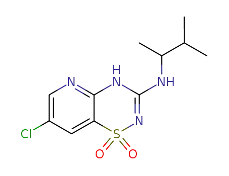(7-chloro-1,1-dioxo-1,4-dihydro-1λ6-pyrido[2,3-e][1,2,4]thiadiazin-3-yl)-(1,2-dimethyl-propyl)-amine