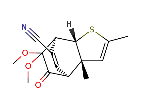 (1S,2S,6S,7S)-10,10-Dimethoxy-4,6-dimethyl-11-oxo-3-thia-tricyclo[5.2.2.02,6]undeca-4,8-diene-9-carbonitrile