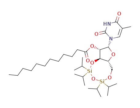 1-[2-O-dodecanoyl-3,5-O-(1,1,3,3-tetraisopropyldisiloxane-1,3-diyl)-β-D-arabinofuranosyl]thymine