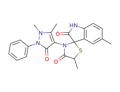 3'-(2,3-dihydro-1,5-dimethyl-3-oxo-2-phenyl-1H-pyrazol-4-yl)-5,5'-dimethyl-spiro[3H-indole-3,2'-thiazolidine]-2,4'(1H)-dione