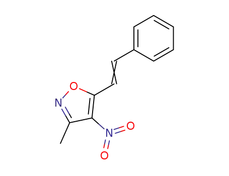 Molecular Structure of 53557-94-1 (Isoxazole, 3-methyl-4-nitro-5-(2-phenylethenyl)-)