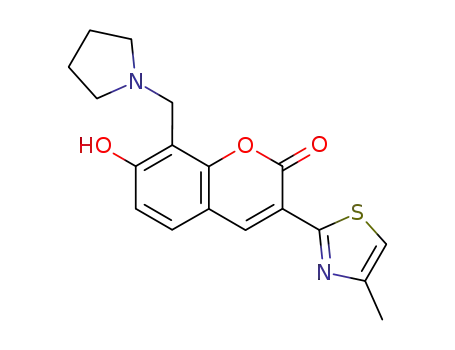 7-hydroxy-3-(4-methyl-1,3-thiazol-2-yl)-8-(pyrrolidin-1-ylmethyl)coumarin