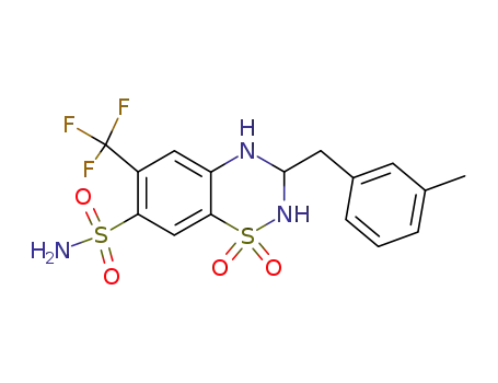 3-(3-methyl-benzyl)-1,1-dioxo-6-trifluoromethyl-1,2,3,4-tetrahydro-1λ6-benzo[1,2,4]thiadiazine-7-sulfonic acid amide