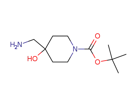 Molecular Structure of 392331-66-7 (tert-Butyl 4-(aminomethyl)-4-hydroxypiperidine-1-carboxylate)