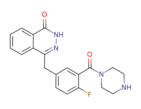 Molecular Structure of 763111-47-3 (4-(4-fluoro-3-(piperazine-1-carbonyl)benzyl)phthalazin-1(2H)-one)