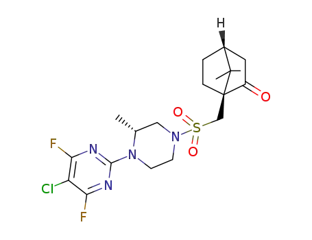 (1S,4R)-1-({[(3R)-4-(5-chloro-4,6-difluoro-2-pyrirnidinyl)-3-methyl-1-piperazinyl]sulfonyl}methyl)-7,7-dimethylbicyclo[2.2.1]heptan-2-one
