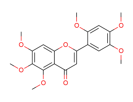 Molecular Structure of 63591-70-8 (4H-1-Benzopyran-4-one, 5,6,7-trimethoxy-2-(2,4,5-trimethoxyphenyl)-)