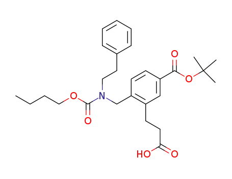 5-(t-butoxycarbonyl)-2-[N-(butoxycarbonyl)-N-(2-phenylethyl)aminomethyl]phenylpropionic acid