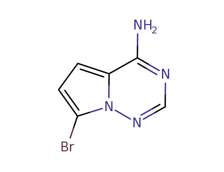 Molecular Structure of 937046-98-5 (7-bromopyrrolo[1,2-f][1,2,4]triazin-4-amine)
