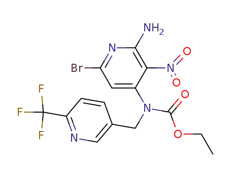 (2-amino-6-bromo-3-nitro-pyridin-4-yl)-(6-trifluoromethyl-pyridin-3-ylmethyl)-carbamic acid ethyl ester
