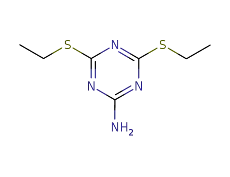 Molecular Structure of 30362-14-2 (4,6-bis(ethylsulfanyl)-1,3,5-triazin-2-amine)