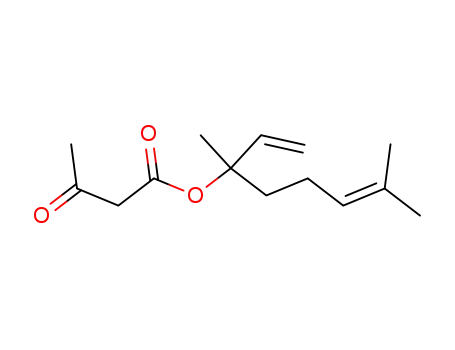 Molecular Structure of 25456-03-5 (3-Oxobutyric acid 1,5-dimethyl-1-vinyl-4-hexenyl ester)