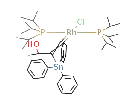 trans-{RhCl(CC(SnPh3)CH(Me)OH)(Pi-Pr3)2}