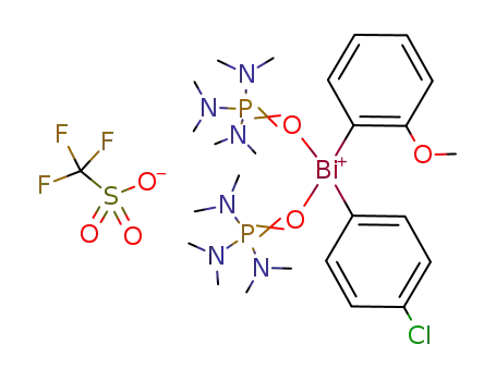 (4-chlorophenyl)(2-methoxyphenyl)bismuth triflate - (hexamethylphosphoric triamide)2 complex