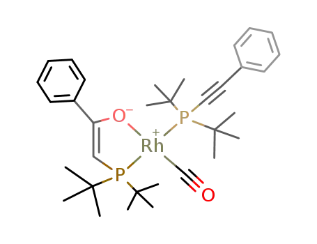 carbonyl[2-(di-t-butylphosphino)-1-phenylethyleneoxo-OP][(phenylethynyl)di-t-butylphosphine]rhodium(I)