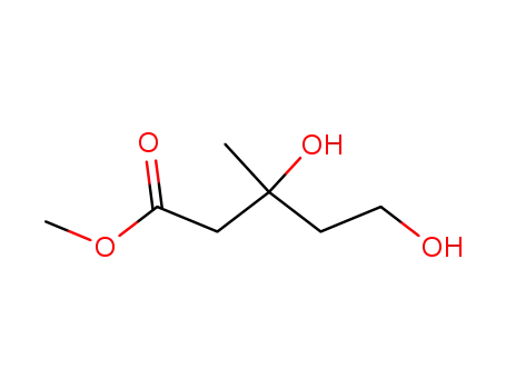 Molecular Structure of 10371-61-6 (Pentanoic acid, 3,5-dihydroxy-3-methyl-, methyl ester)